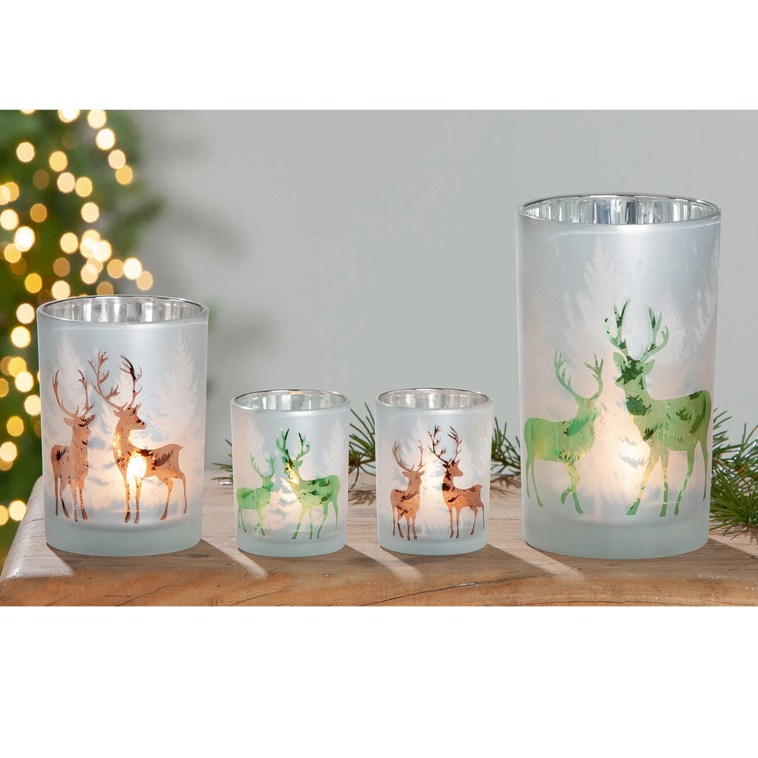 glass lantern 'Deer Forest'