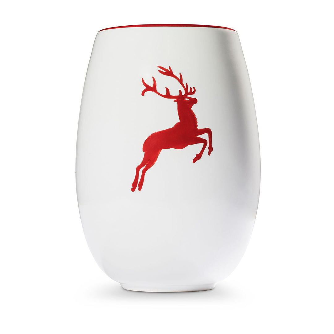 Rubinroter Hirsch, Vase (H: 21cm)