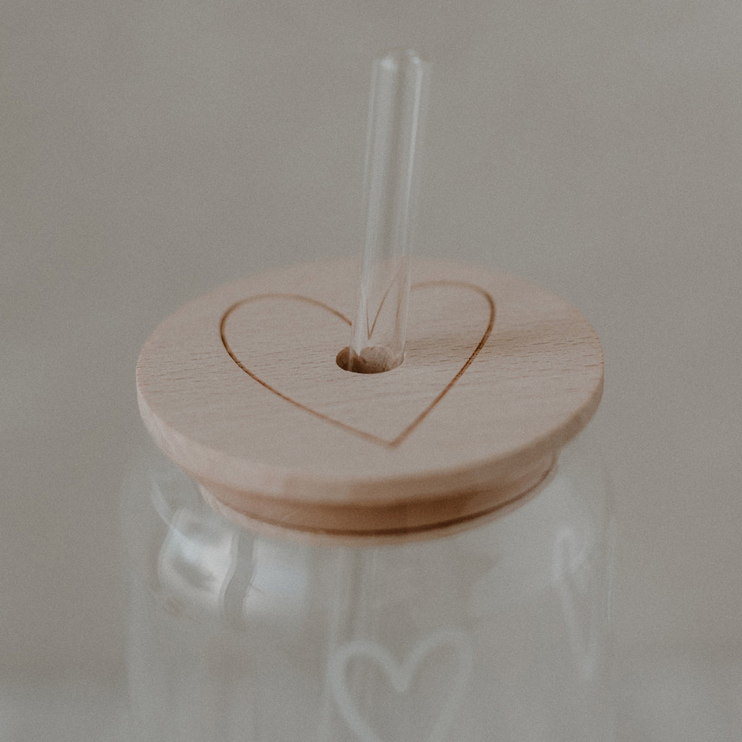 Lid for Tall Drinking Glass - Heart
