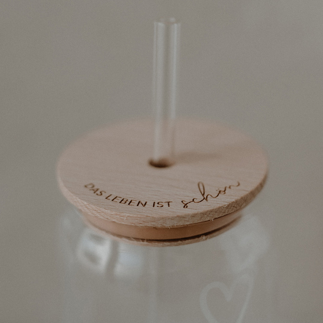 Lid for Tall Drinking Glass - Life is Beautiful