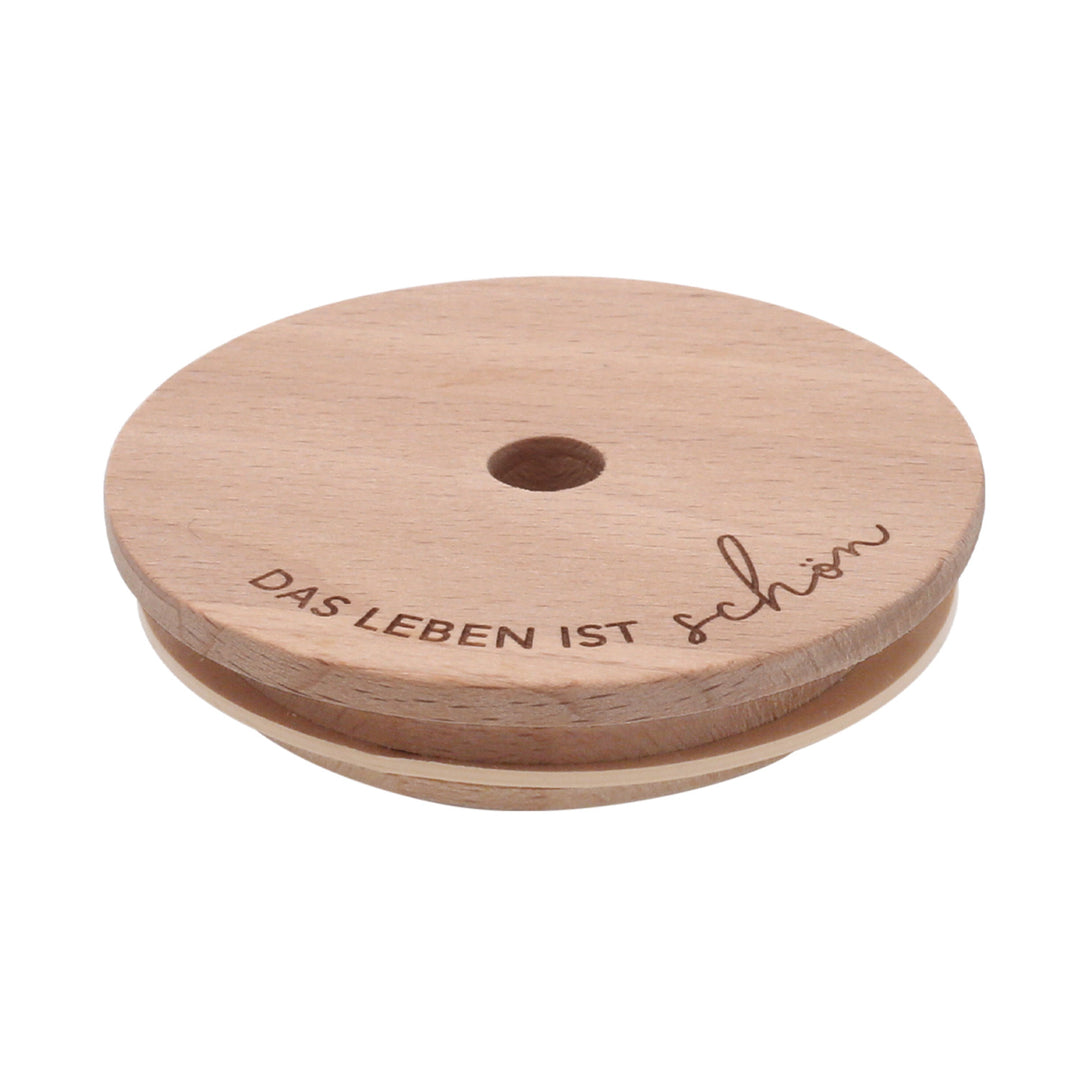 Lid for Tall Drinking Glass - Life is Beautiful