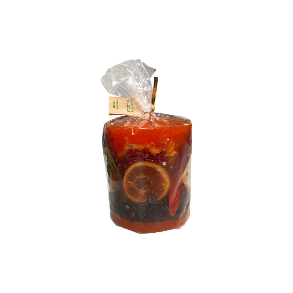 scented candle with real fruits