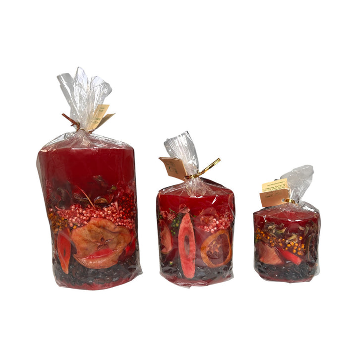 scented candle with real fruits