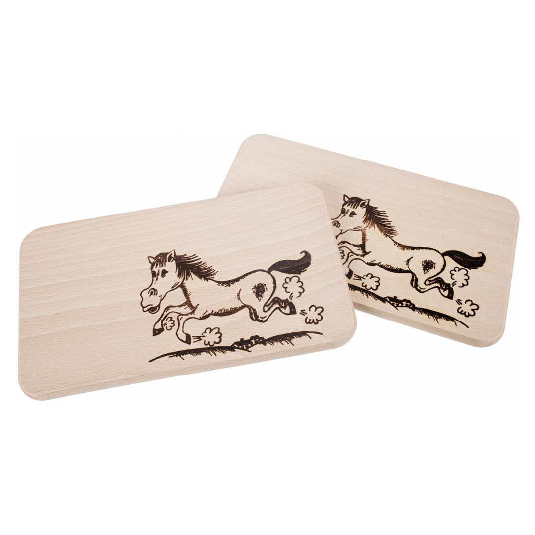 Cutting board alder approx. 22.5 x 12.5 cm - funny horse