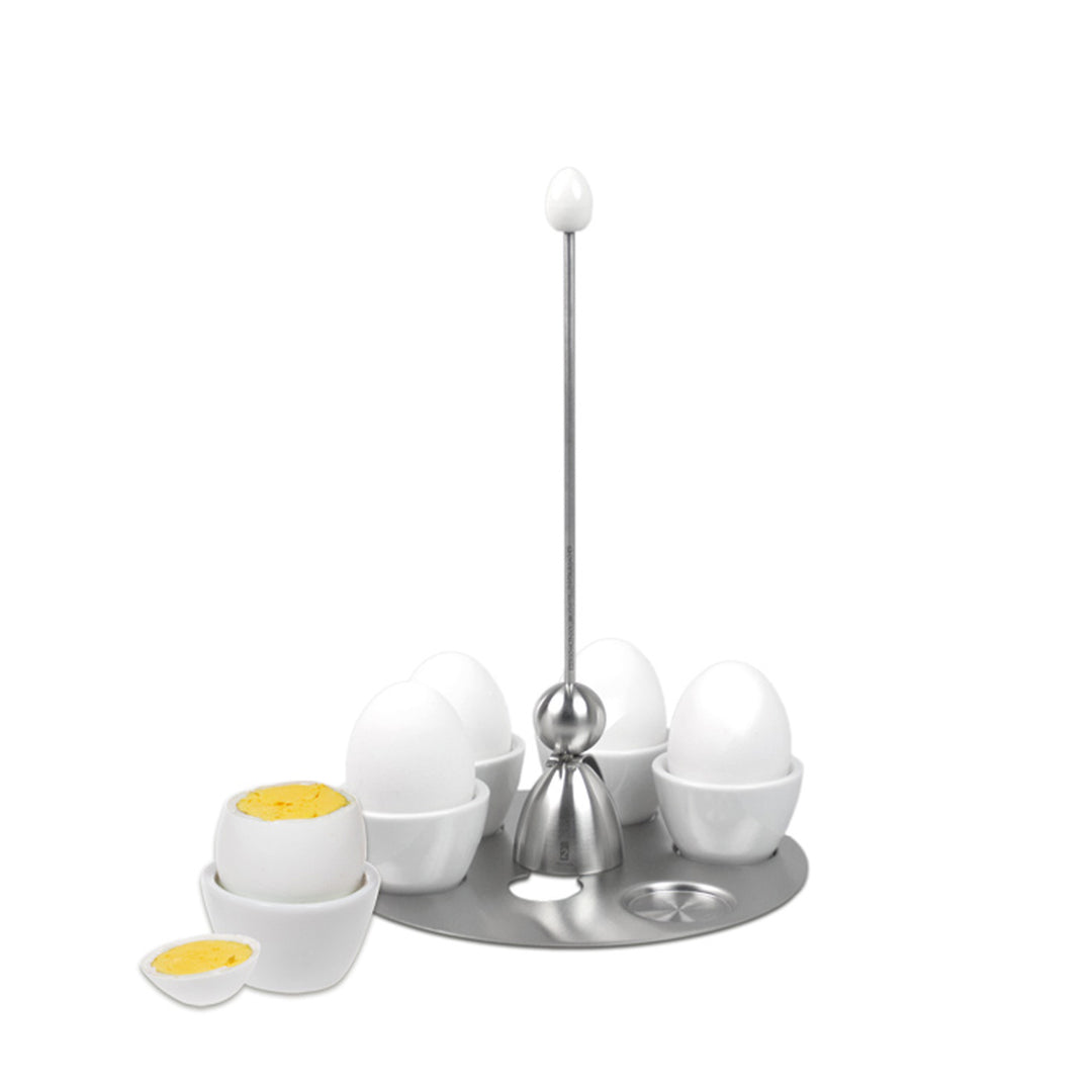 Miro egg cup tray "Miro" and Clack egg shell breaking point maker