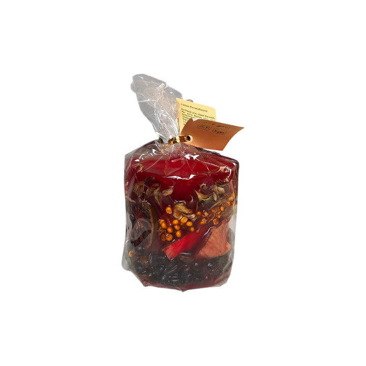 scented candle with real fruits