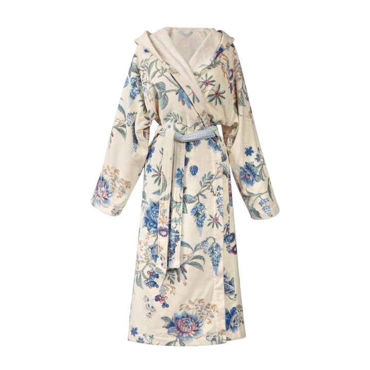 Bademantel Secret Garden Weiß/Blau