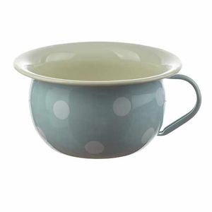 chamber pot light blue with white dots