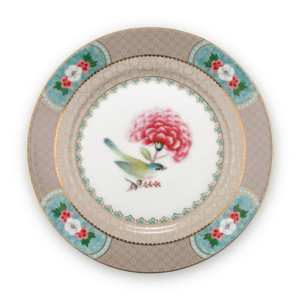 Plate Blushing Birds Khaki 17 cm