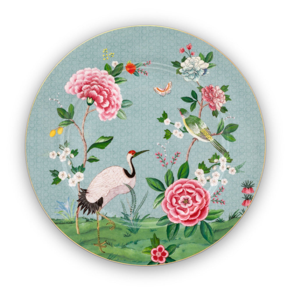 Plate Blushing Birds Blue 32 cm