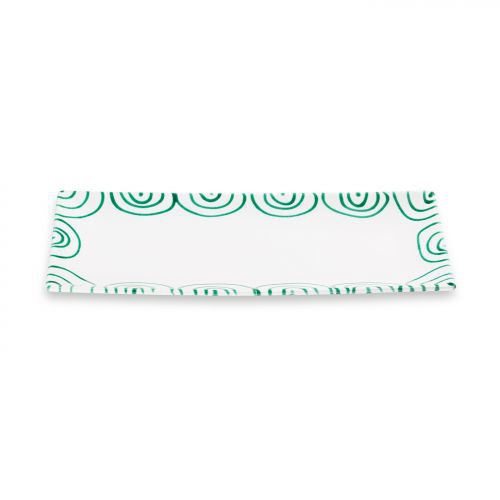 Green flamed, rectangular plate (36x15cm)