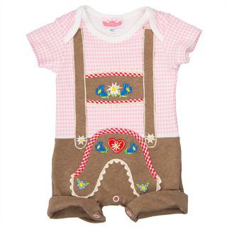 Baby traditional short overall Alpenland pink