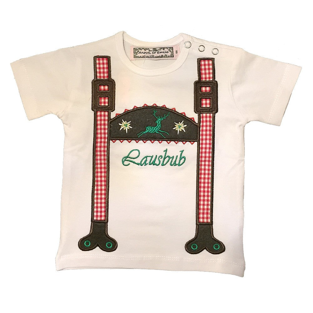 Kinder T-Shirt "Lausbub" weiß