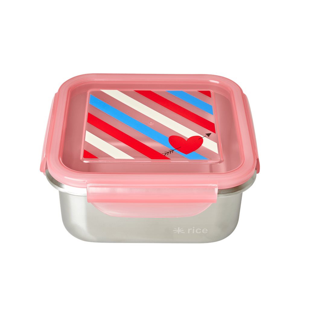 Edelstahl Lunchbox quadratisch - Candy Stripes