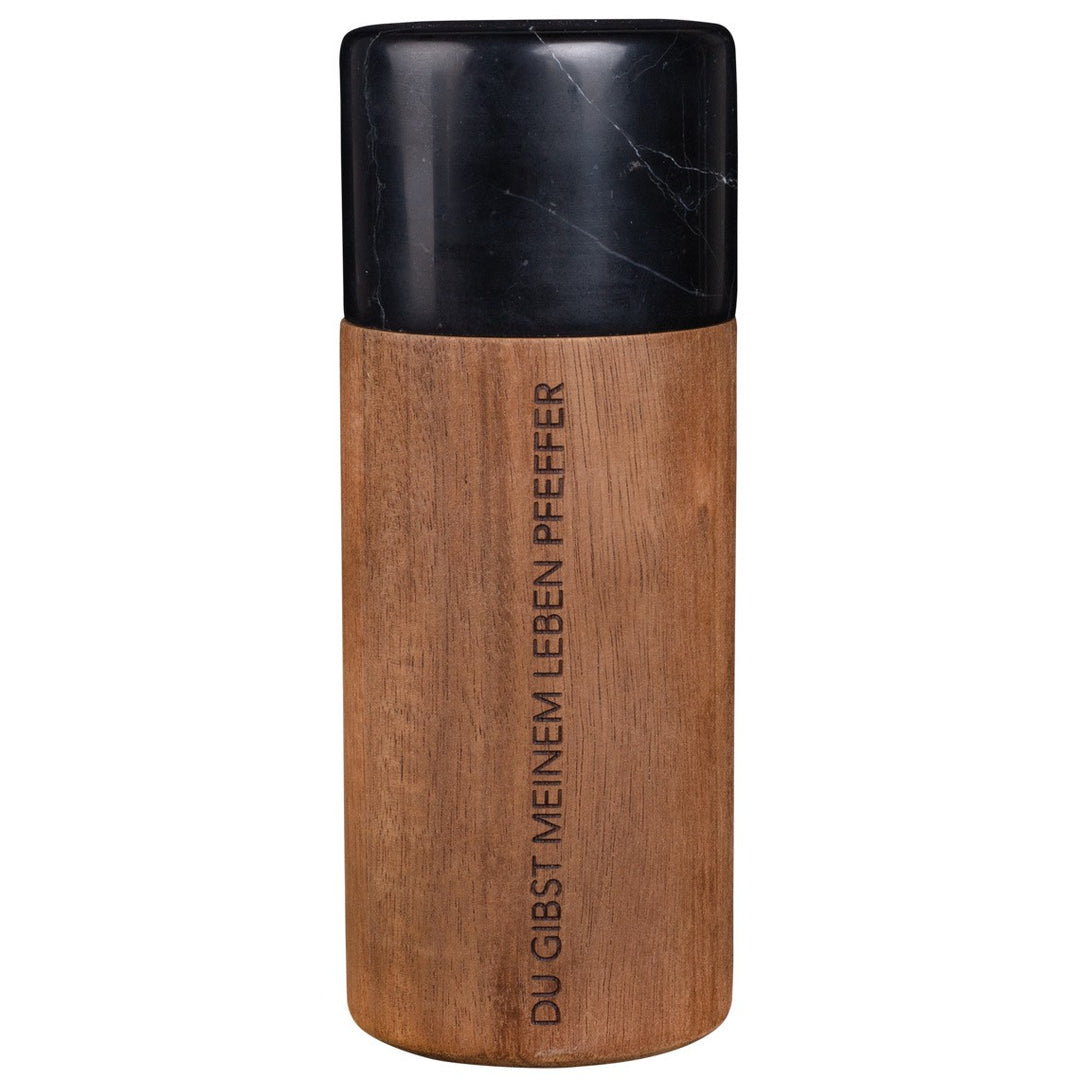 Marble pepper mill "You give my life pepper"