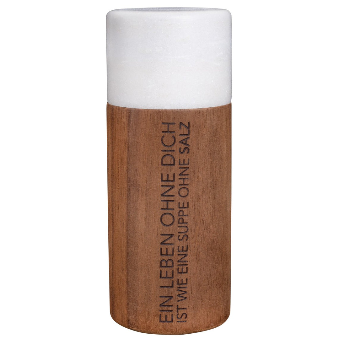 Marble Salt Mill "A life without you is like a soup without salt"