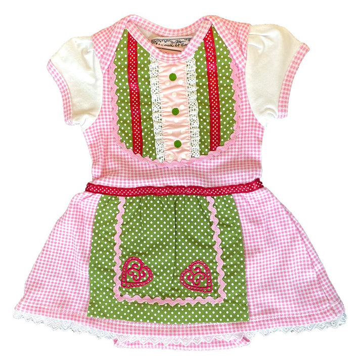 Baby Trachten Dirndl-Body pink checked