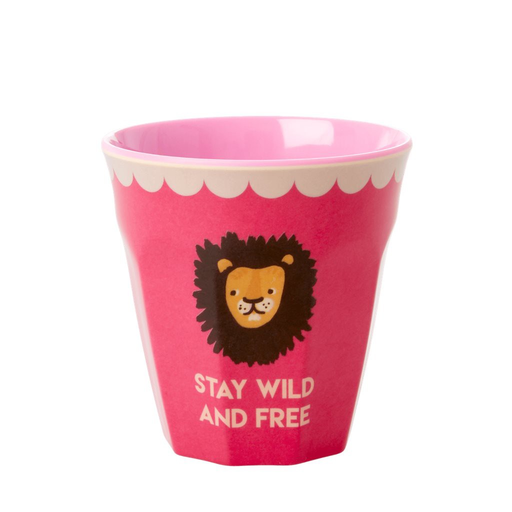 Melamine Children's Cup - Fuchsia - Jungle Animals Print