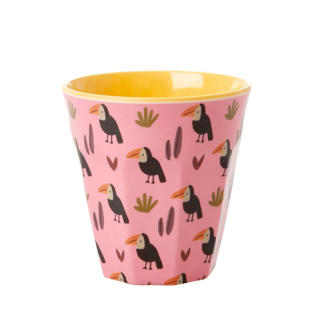 Melamine Children's Cup - Pink - Jungle Animals Print