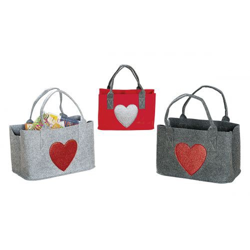 felt bag "Glitter Heart"
