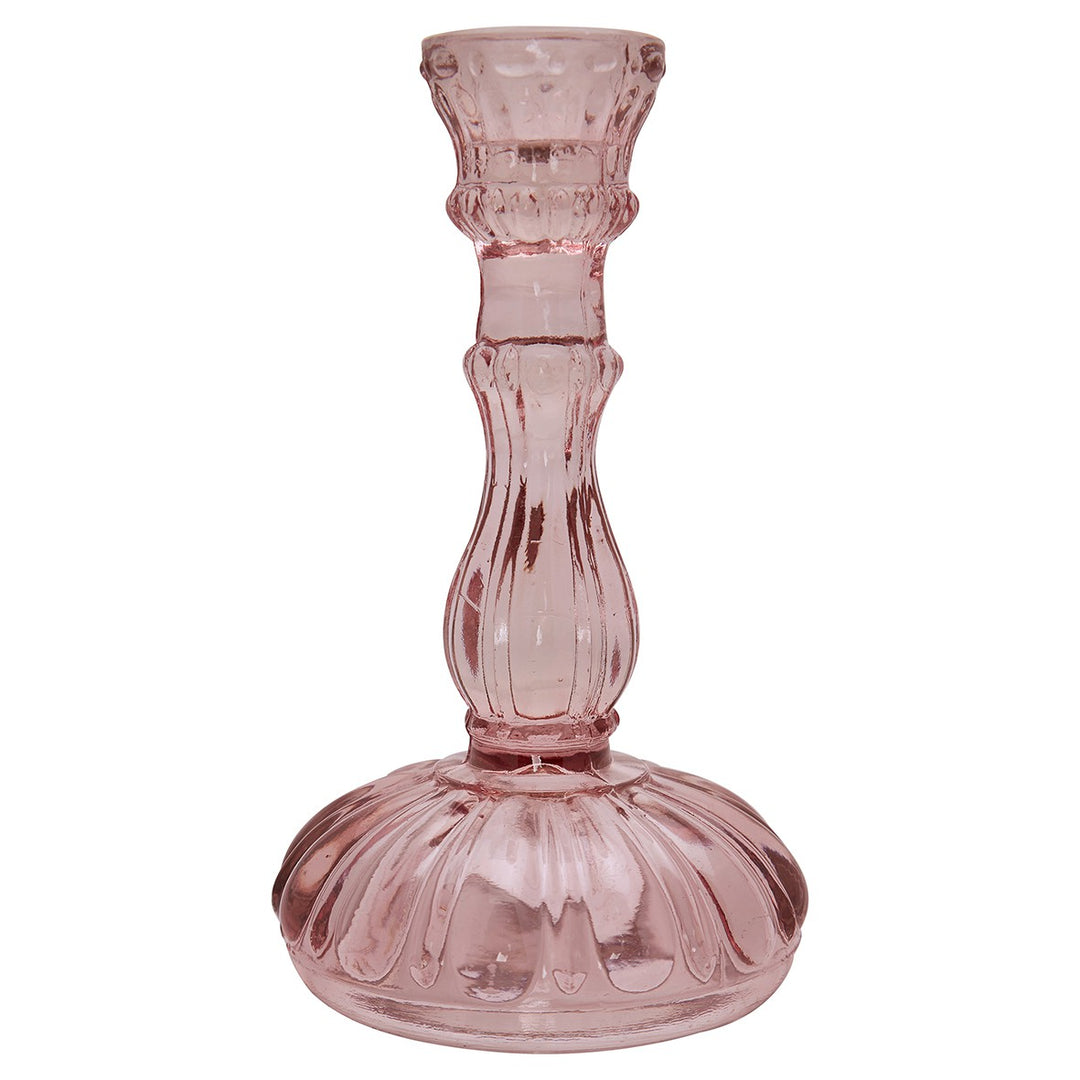 Candle holder curved pale pink