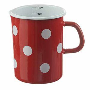 Measuring cup 1L - red with white dots