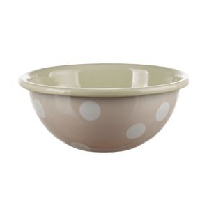 Enamel salad bowl - 17 cm - rose with white dots