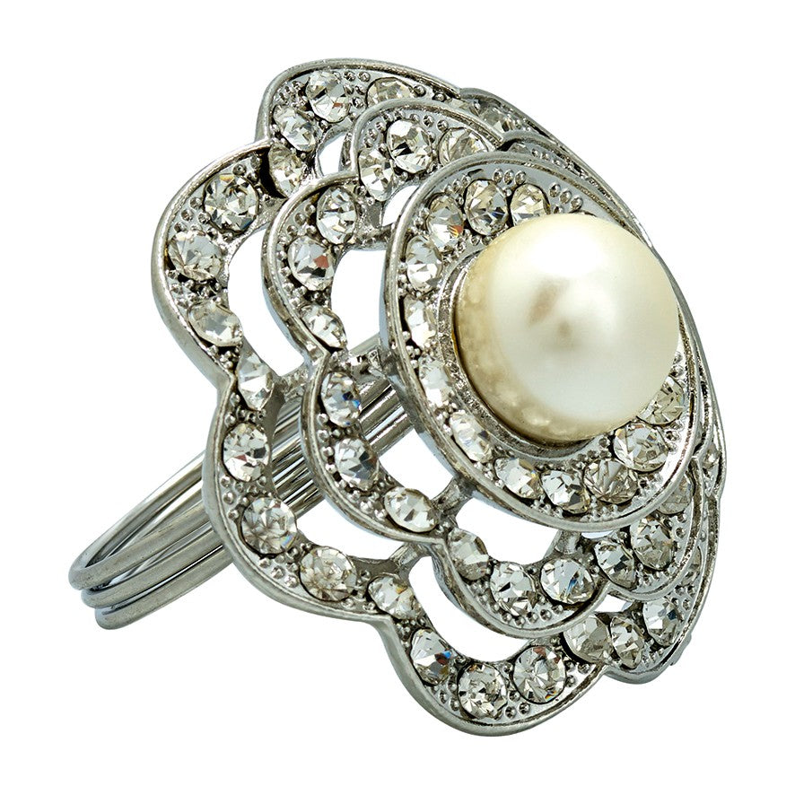 Napkin ring Crystal silver set of 4