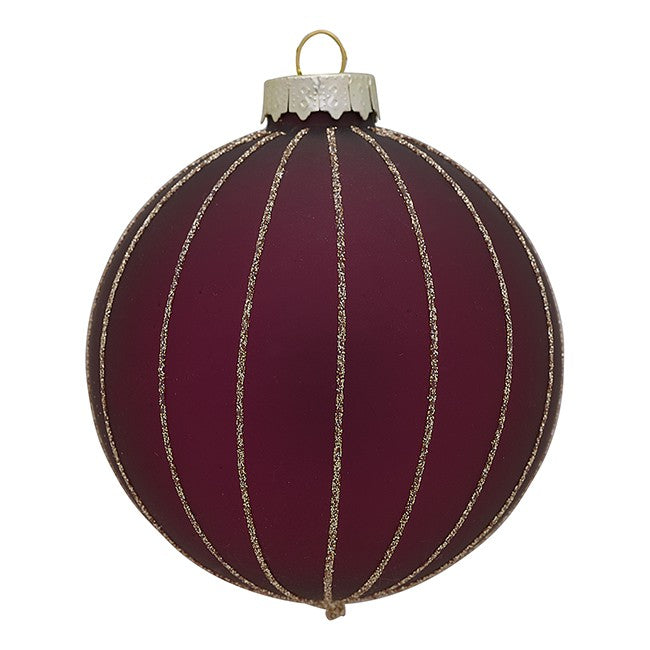 Weihnachtskugel Penelope plum w/gold
