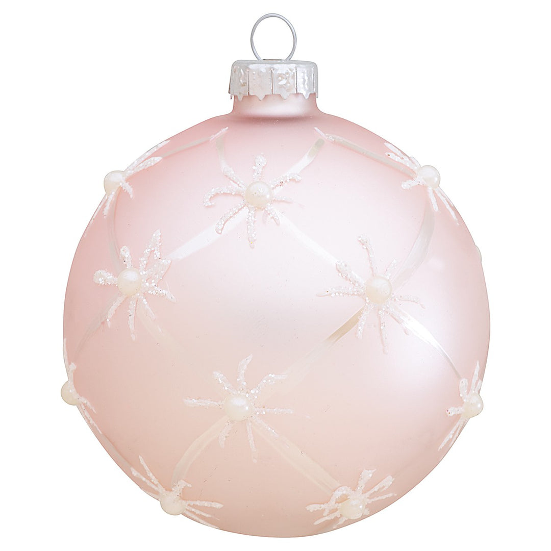 Weihnachtskugel Marley pearl w/glitter