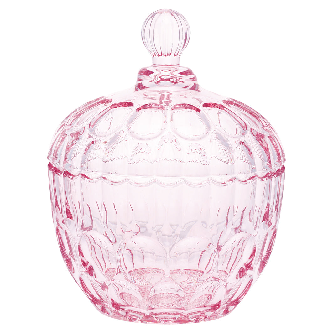 pale pink round tin with lid