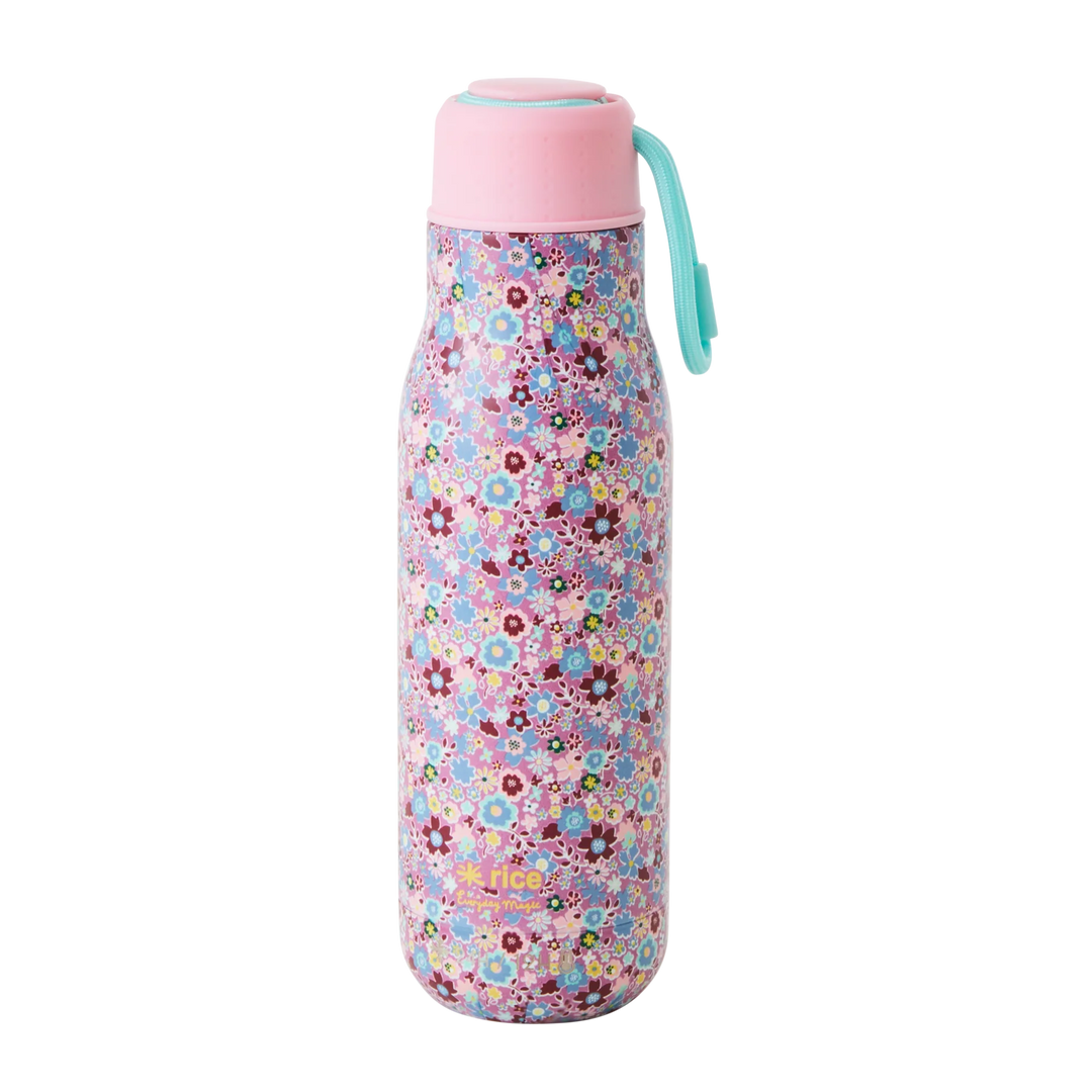 Edelstahl-Trinkflasche mit Lavendel-Herbst-Blumenmuster – 12 Stunden heiß/24 Stunden kalt – 500 ml
