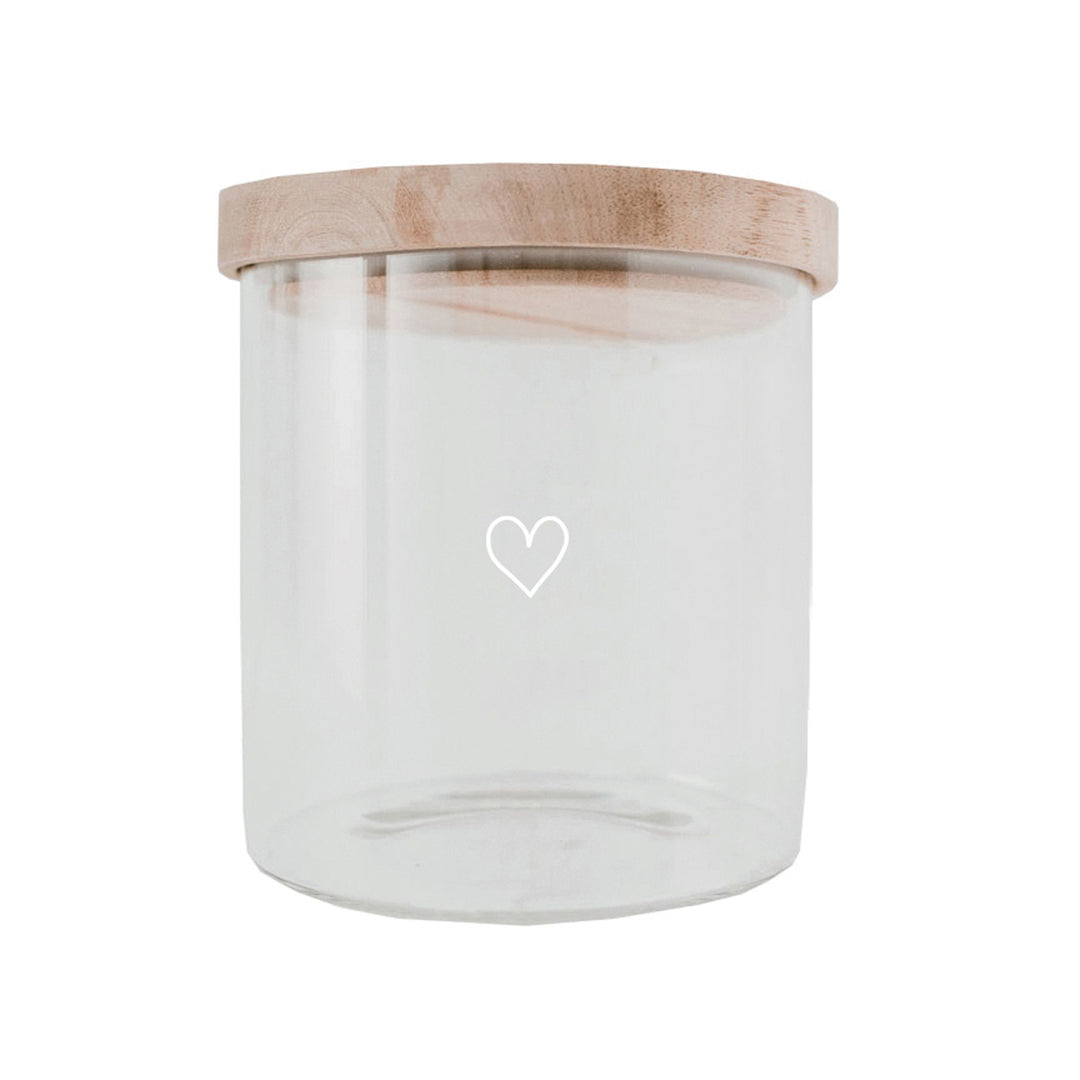 storage jar - heart white