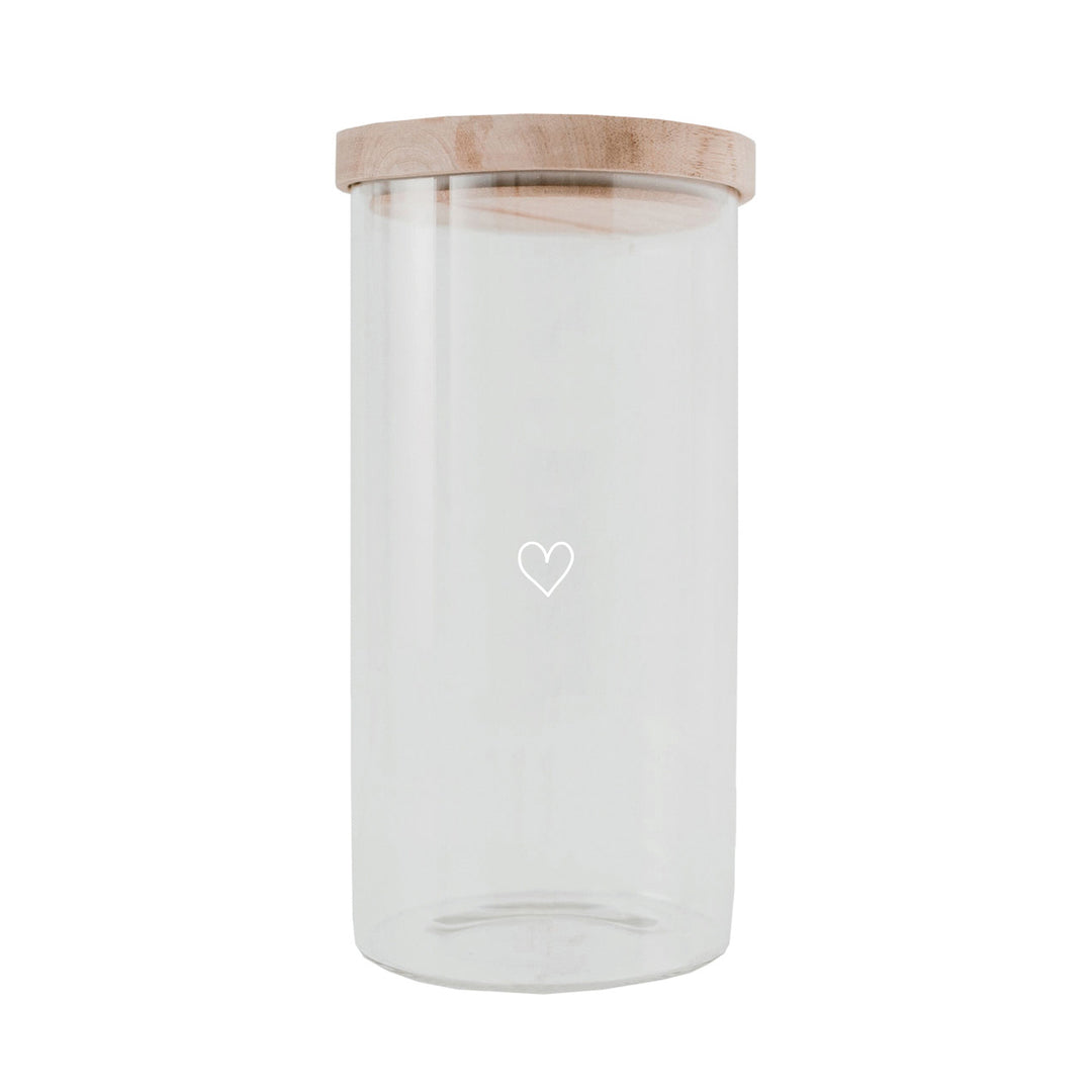 storage jar - heart white
