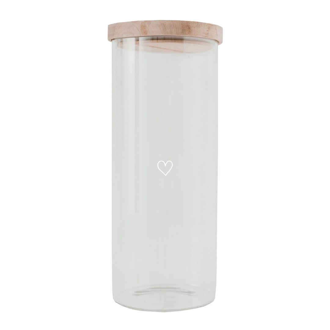 storage jar - heart white