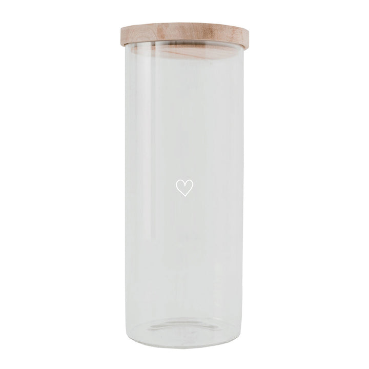 storage jar - heart white