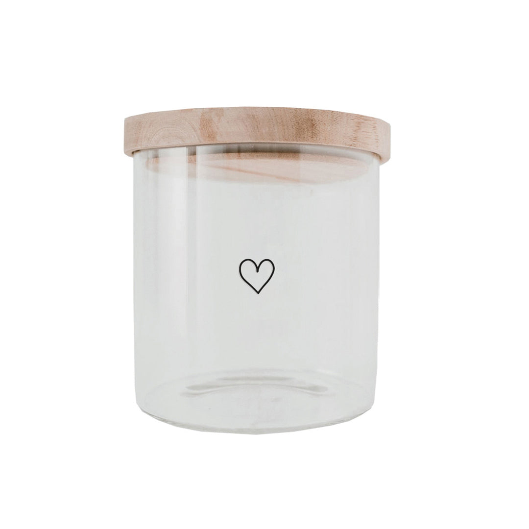 Storage jar - heart black various sizes