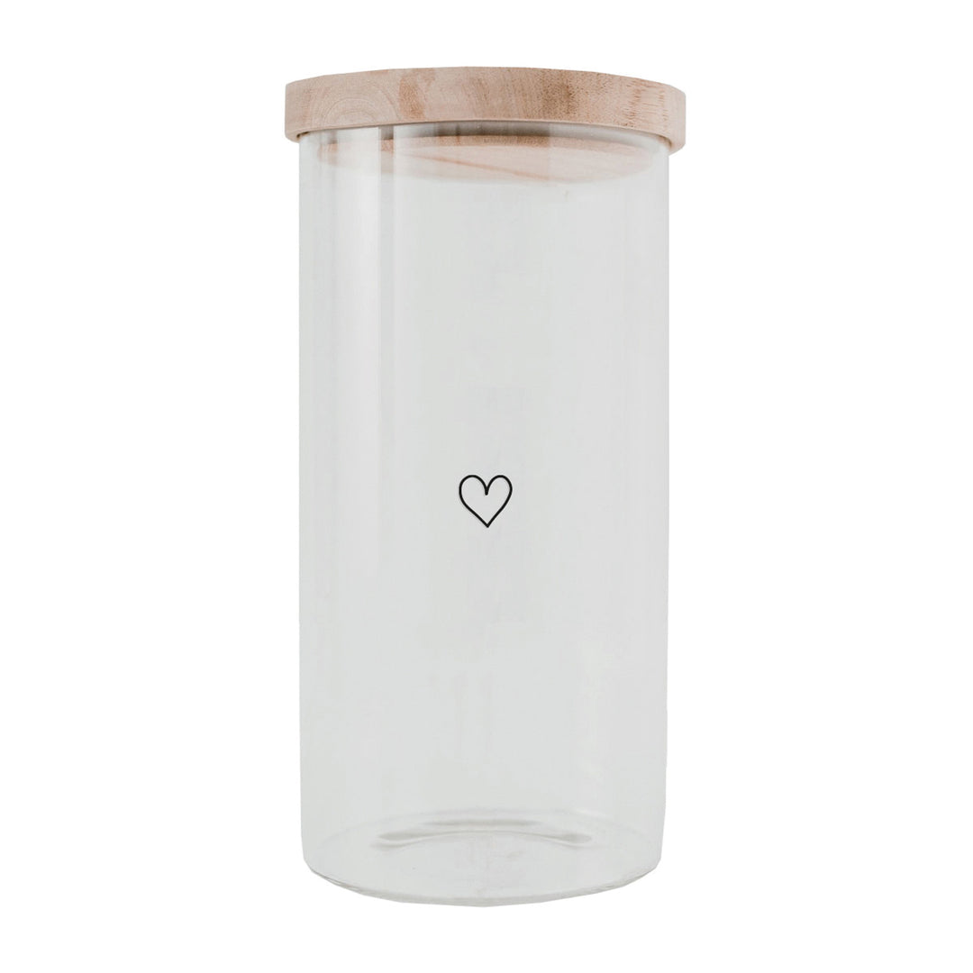 Storage jar - heart black various sizes