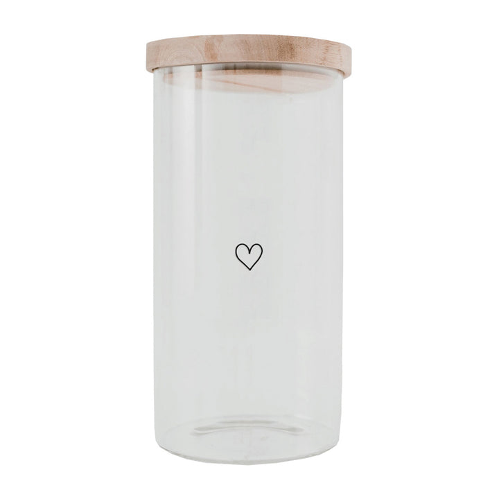 Storage jar - heart black various sizes