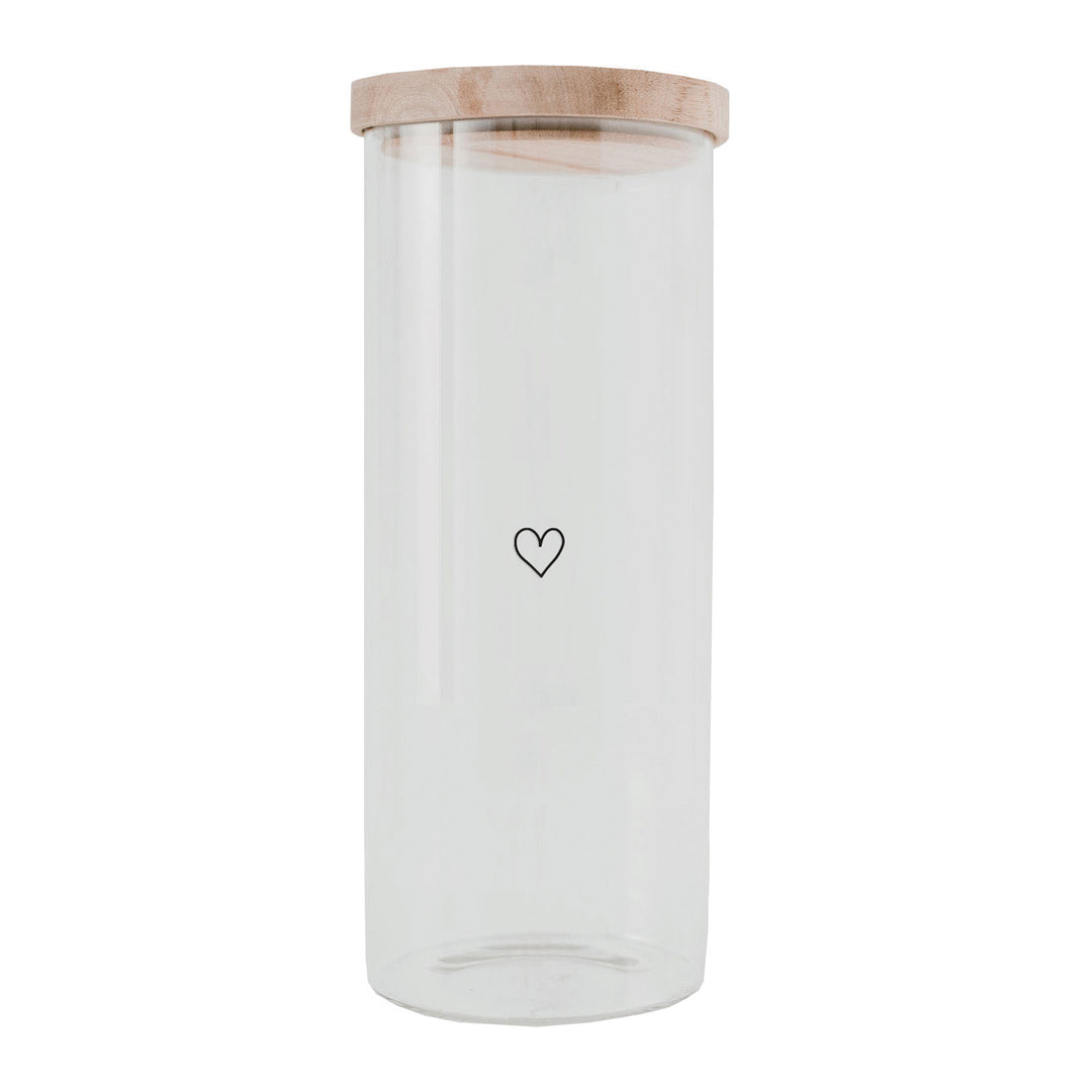 Storage jar - heart black various sizes