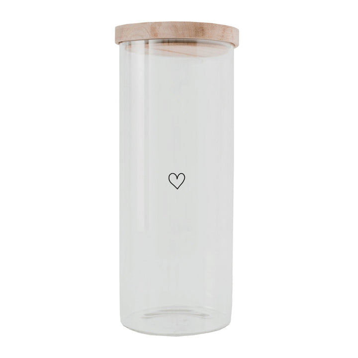 Storage jar - heart black various sizes