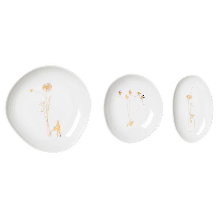 Wunderland Schalenset Blumen gold