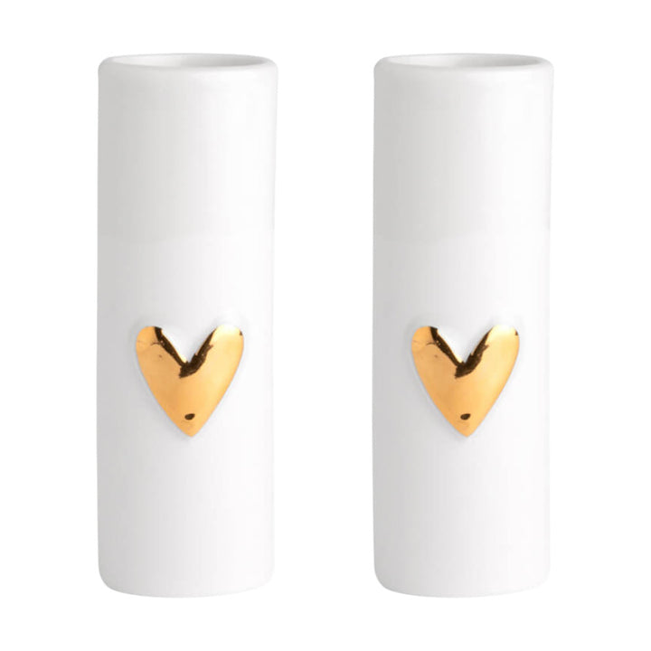 Minivasen "Herz" 2er Set gold