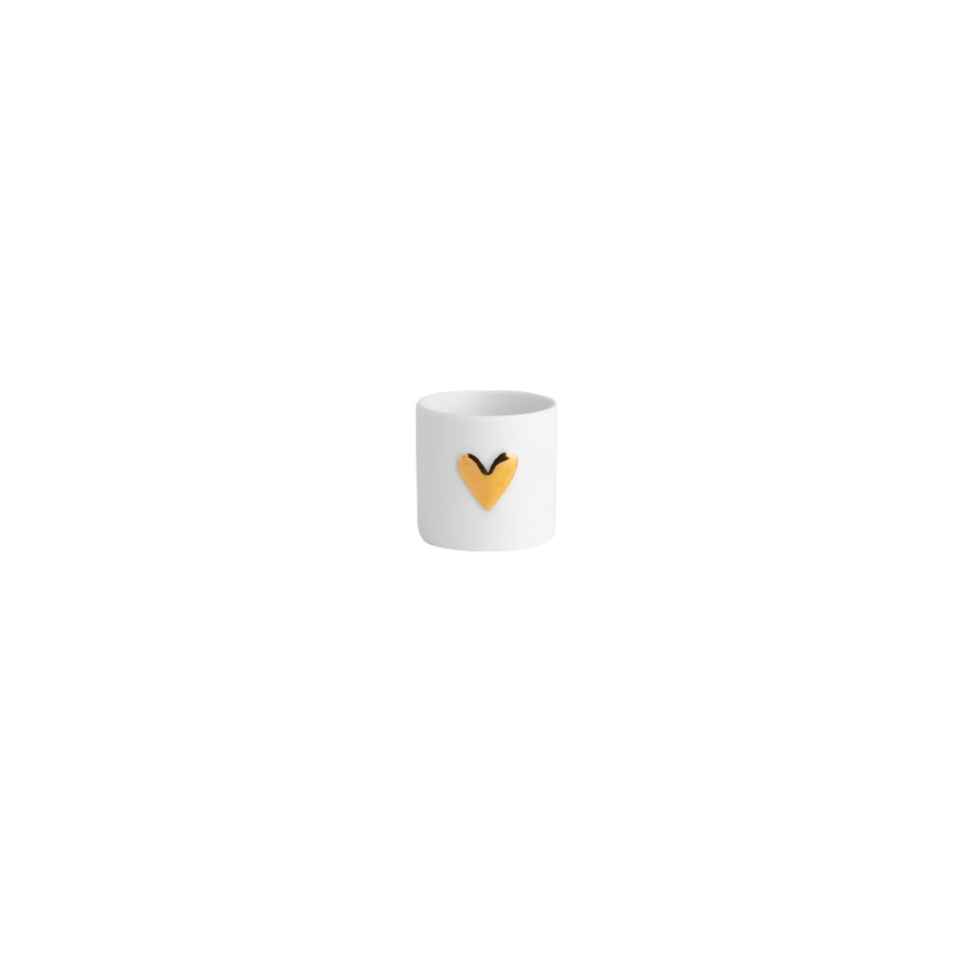 WOLKE SIEBEN Lichter Herz 2er Set gold D.4.5cm. H.4.5cm