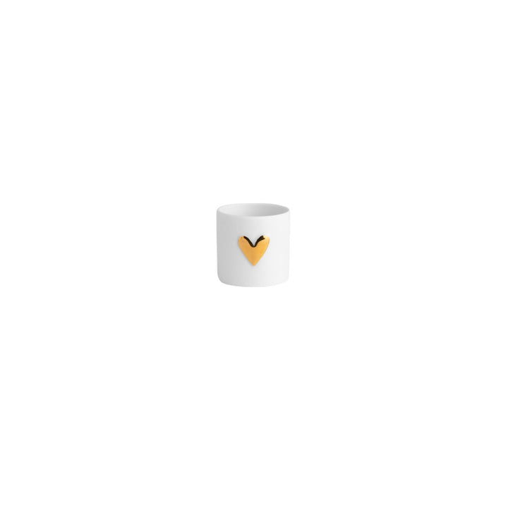 WOLKE SIEBEN Lichter Herz 2er Set gold D.4.5cm. H.4.5cm