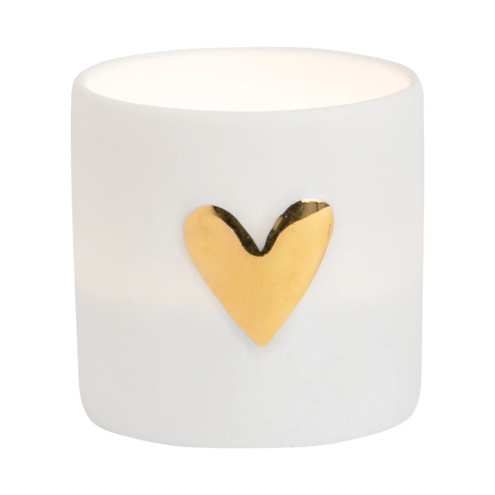 WOLKE SIEBEN Lichter Herz 2er Set gold D.4.5cm. H.4.5cm