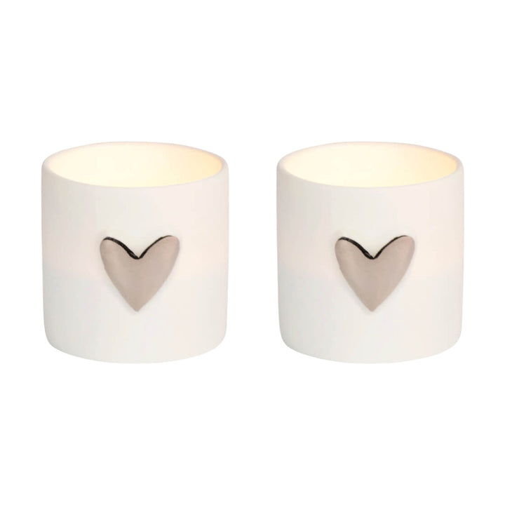 Lichter 2er Set Herz silber