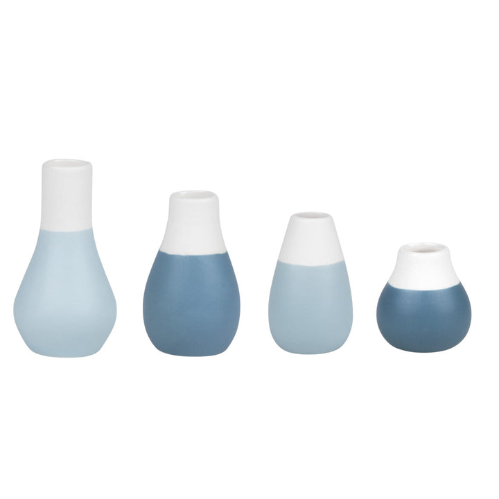 Mini Pastellvasen 4er Set blau