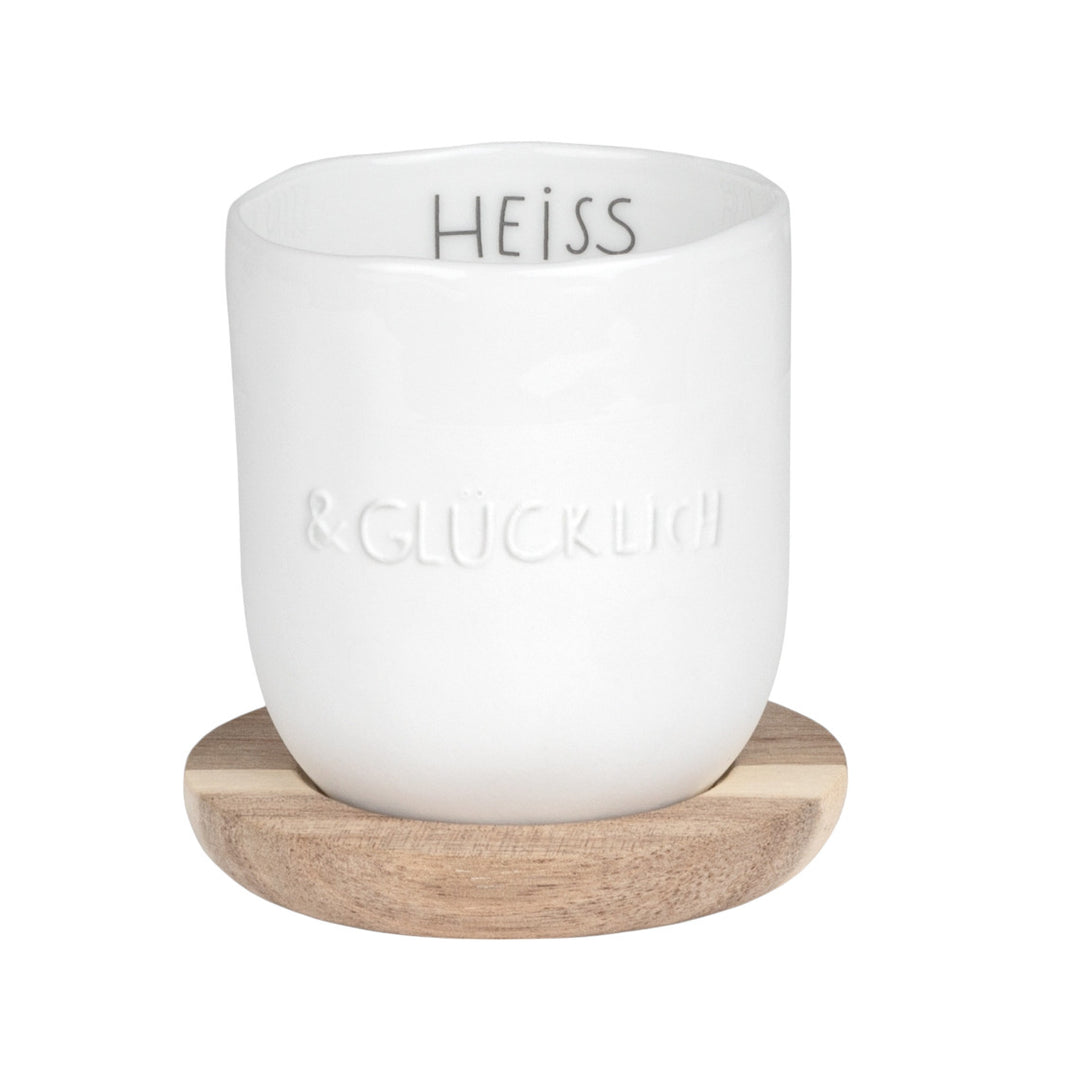 Guten Morgen kleiner Becher "Heiss & Glücklich“"