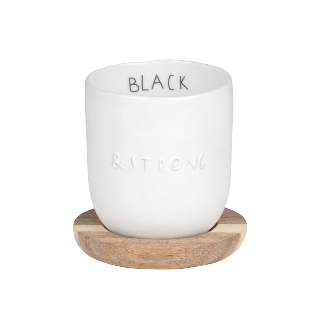 Guten Morgen kleiner Becher "Black & Strong"